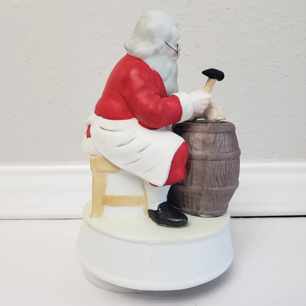 Vintage Musical Rotating Santa's Workshop 